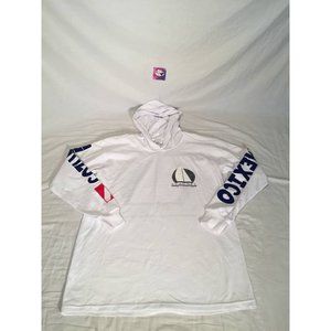Vintage La Iguana Hoodie Mens Sz Medium White Cozumel Mexico Lightweight Casual